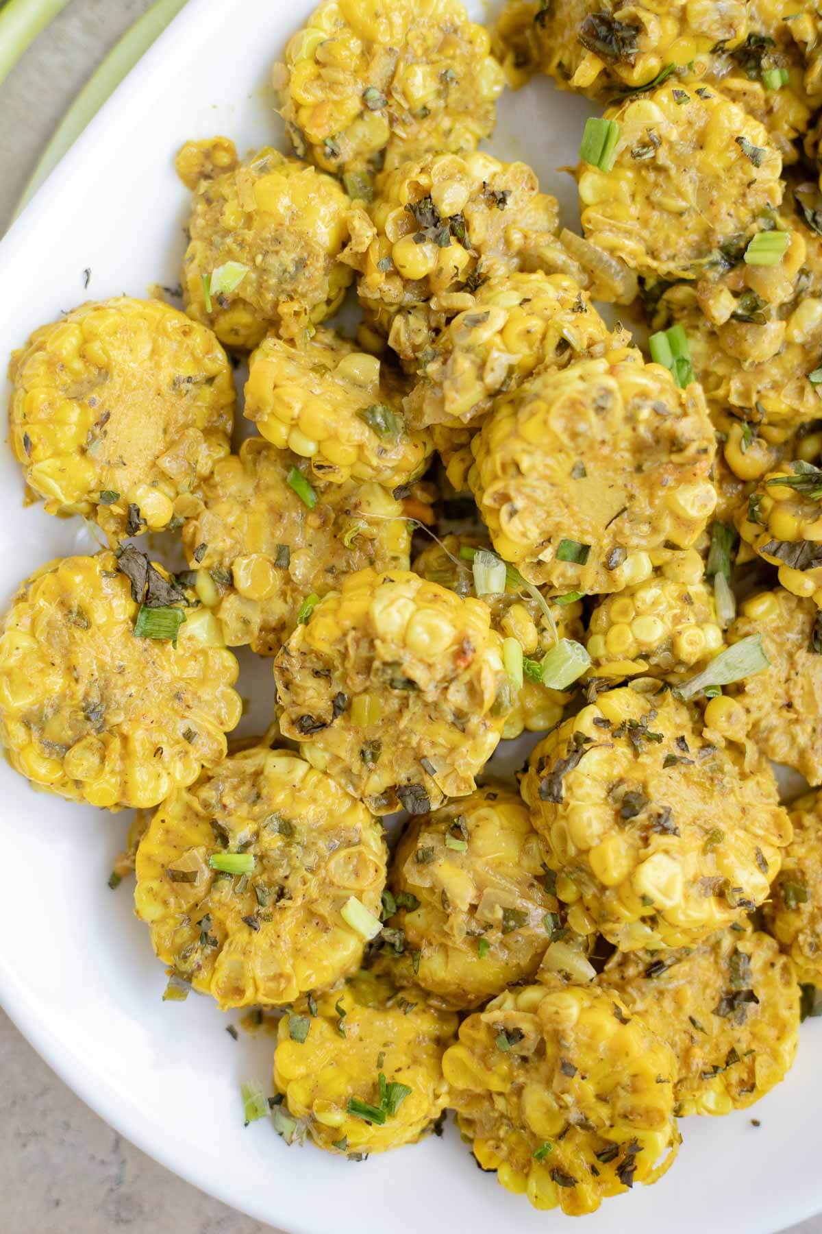 Trinidad Curry Corn — Caribbean recipe made with fresh Trinidad pimento